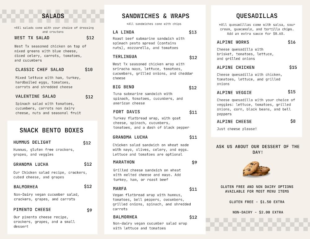 Picnic Basket, Alpine, TX Menu image 1